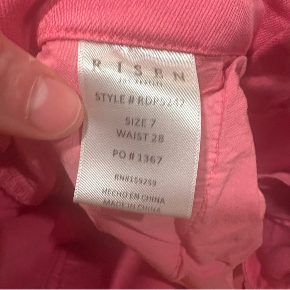 Risen Jeans $68 Pink Herringbone Side Stripe Joggers Size 7/28 EUC sold out - Picture 10 of 12